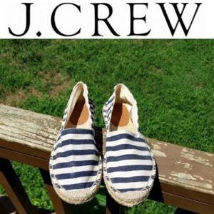 J. Crew Striped Espadrilles Slip Ons